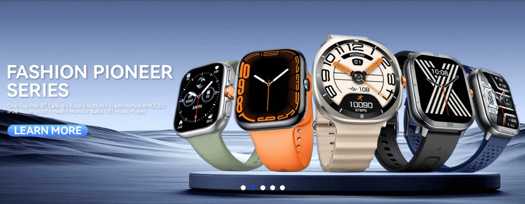 Fashion Pioneer Series smartwatches display